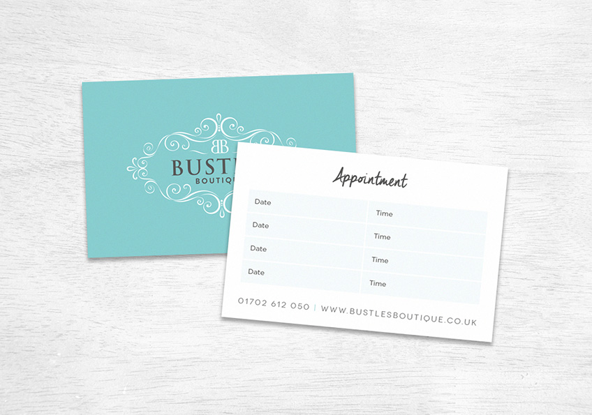 Bustles Boutique | Appointment Card Design