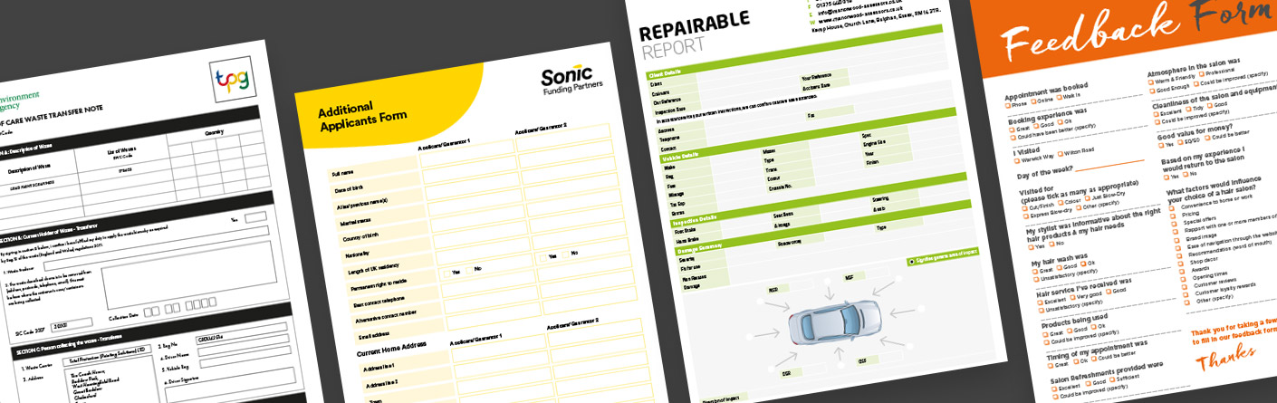 Editable PDF Form Design Southend, Essex